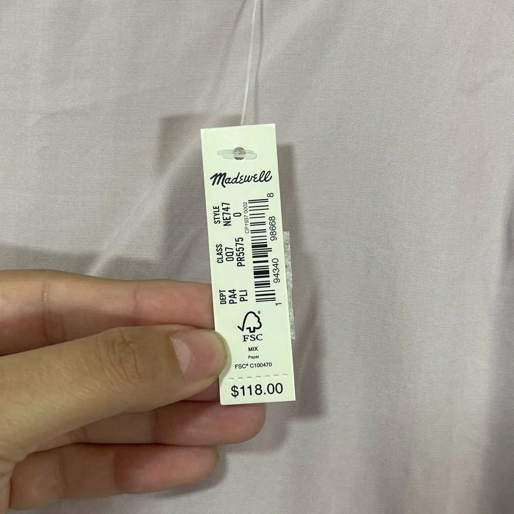 Madewell Lilac Purple Poplin Lizzie Babydoll Square Neck Mini Dress Women’s 0 - Picture 4 of 16